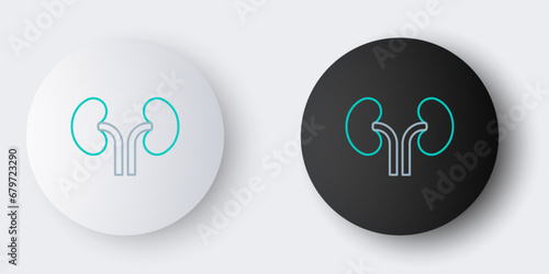 Line Human kidneys icon isolated on grey background. Colorful outline concept. Vector