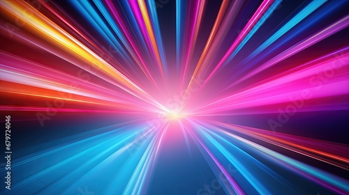3d render  abstract colorful background  bright neon rays and glowing lines. Pink yellow blue creative wallpaper