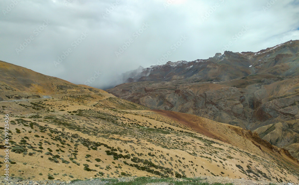 Beautiful Landscape Of Rocky Mountain In Ladakh, India.