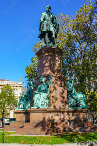 Budapest, Hungary, November 3, 2023:Ferenc Deák Statue on the southern end of V Széchenyi István tér, the Hungarian minister largely responsible for the Compromise of 1867.