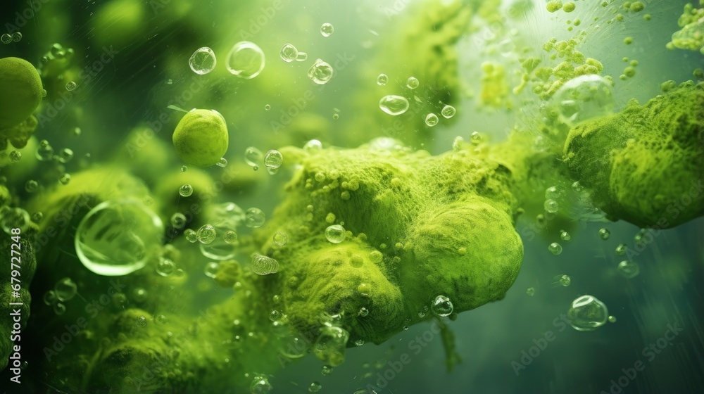 texture background of algae, research in laboratories, biotechnology science concept - obrazy, fototapety, plakaty 