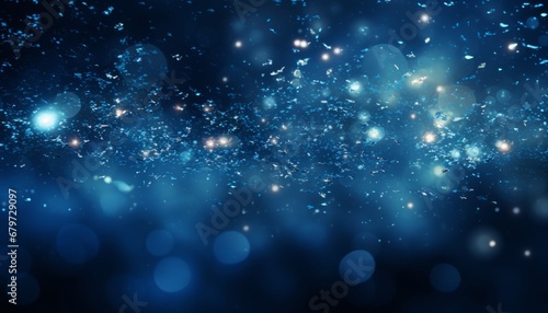 Digital blue particles wave with shining stars abstract background and vibrant energy motion. © Ilja