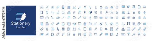 Stationery icon set vector
