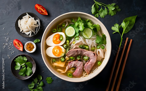 Capture the essence of Pho in a mouthwatering food photography shot Generative AI