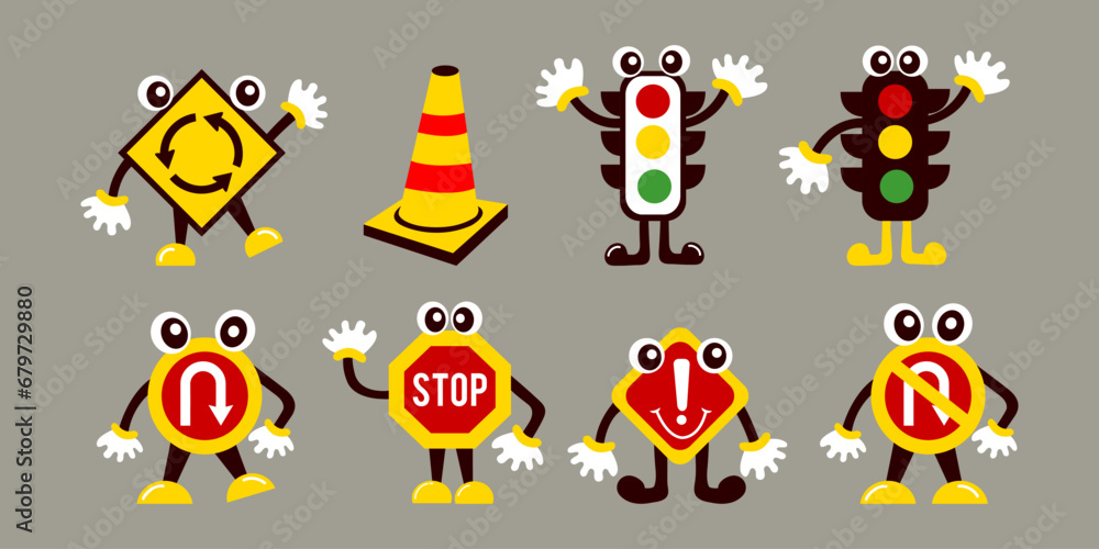 Cartoon traffic sign symbol Cartoon traffic sign symbol