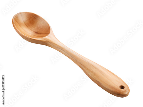 Classic Wooden Spoon, isolated on a transparent or white background
