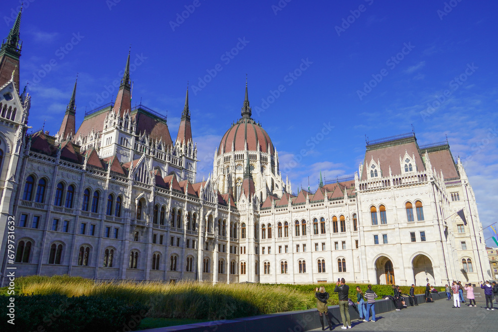 Budapest, Hungary, November 3, 2023: The Hungarian Parliament Building - House of the Nation
