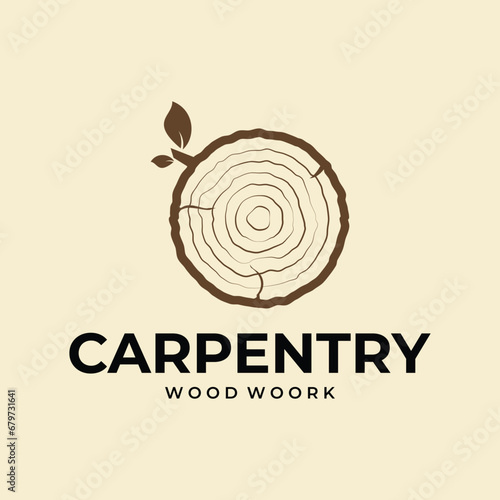 Carpentry Vector Logo vintage illustration design template