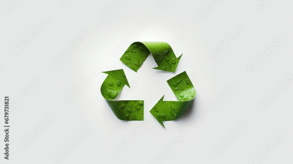 Obraz premium recycle symbol on green background