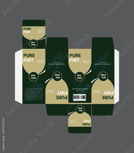 Pure Pint beer packaging, craft beer labels, green and gold branding, pint box sets