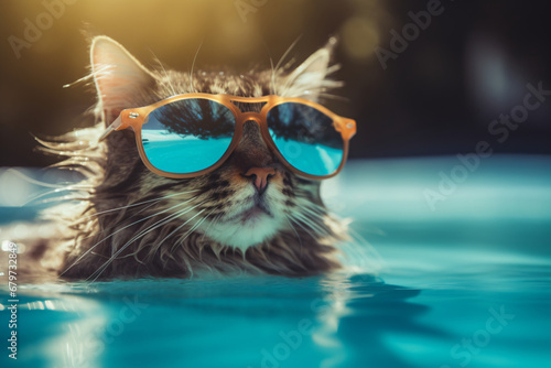 cat in retro sunglasses