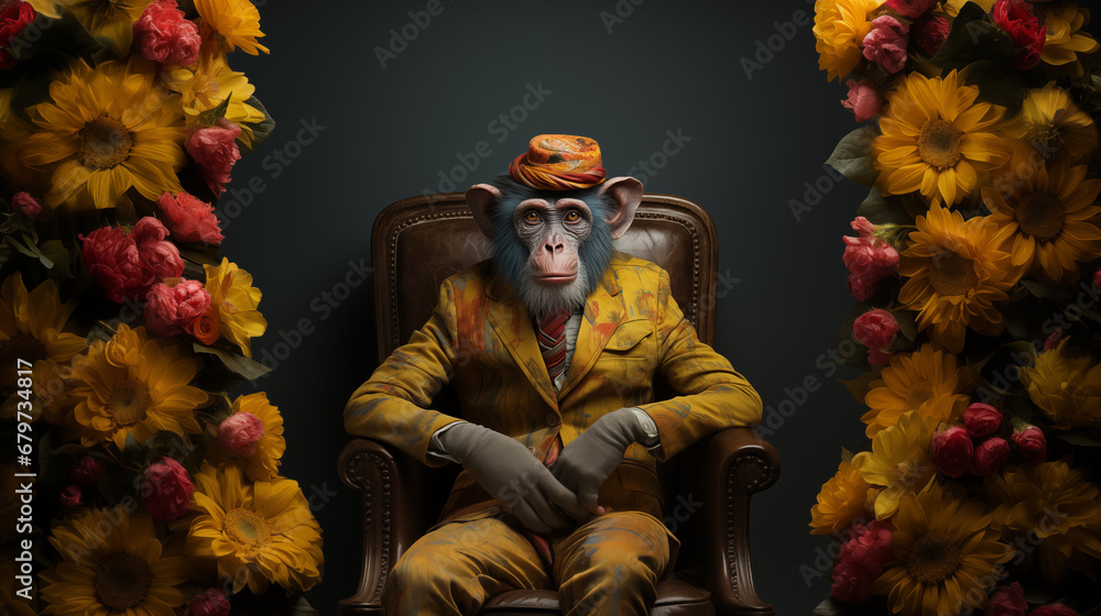 Obraz premium Monkey in nice dress