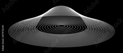 Abstract creative background with art lines in circle. Futuristic dynamic design.