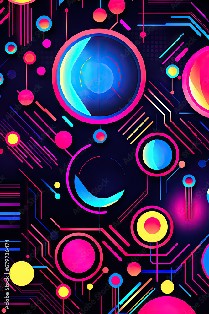 Neon-inspired vector pattern and background with bold, glowing colors Neon-inspired vector pattern and background with bold, glowing colors