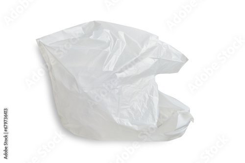 white plastic bag isolated on white background with clipping path.