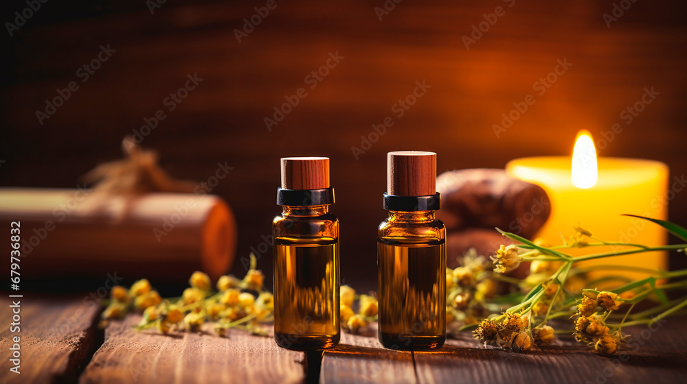 Essential oil spa the salon in a bottle. Generative AI, Essential oil spa the salon in a bottle. Generative AI,