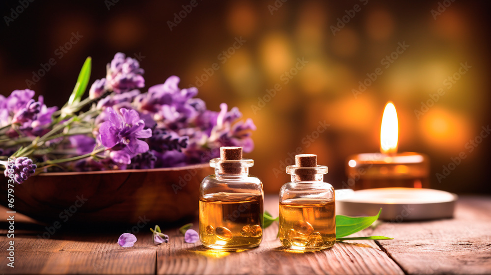 Essential oil spa the salon in a bottle. Generative AI, Essential oil spa the salon in a bottle. Generative AI,