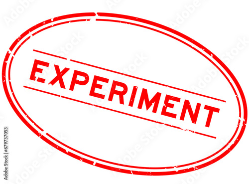 Grunge red experiment word oval rubber seal stamp on white background