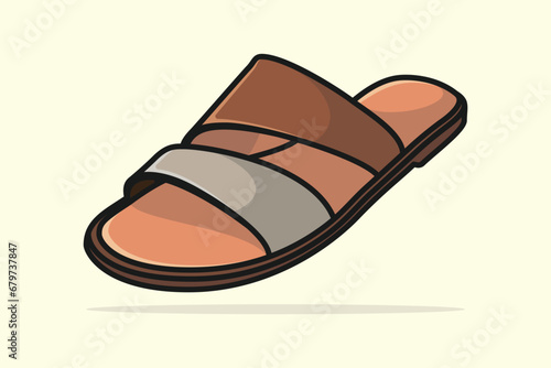Modern Simple Colorful Woman Slipper vector illustration. Beauty fashion objects icon concept. Girls fashion footwear slipper vector design.