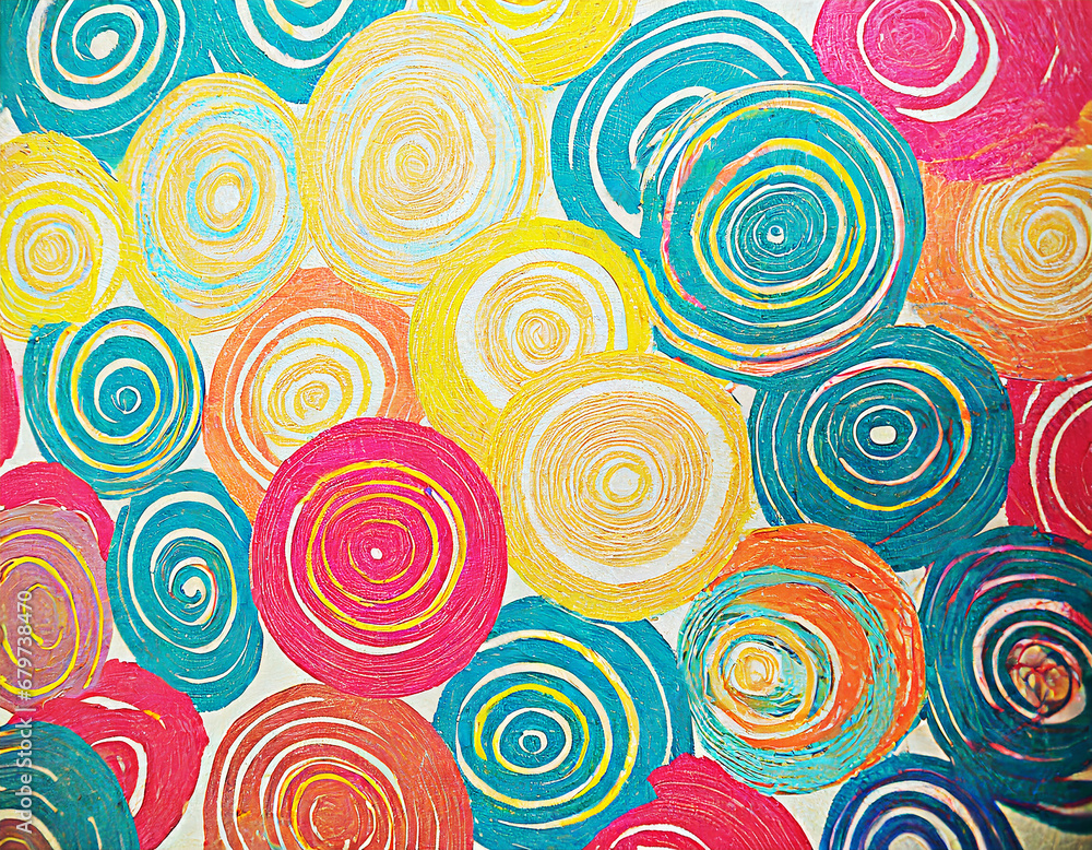 Abstract circle pattern background handmade textured for background on digital art concept, Generative AI.