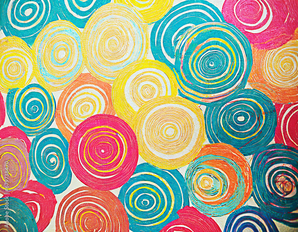 Fototapeta premium Abstract circle pattern background handmade textured for background on digital art concept, Generative AI.