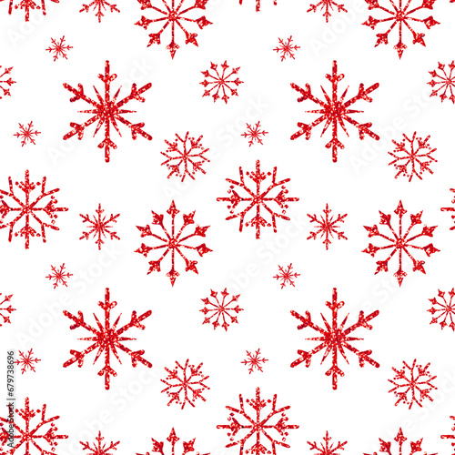 Christmas Red Glitter snowflakes Doodles Pattern, Winter Holiday Design, Gift Tags, planner, scrapbooking Hand Drawn