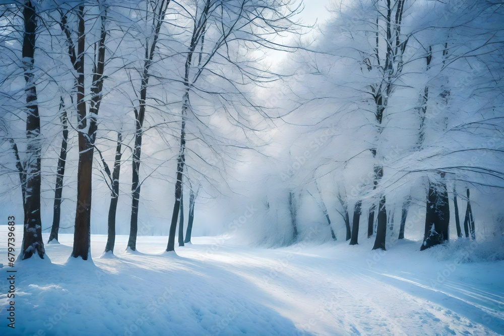 winter forest in the fog winter forest in the fog