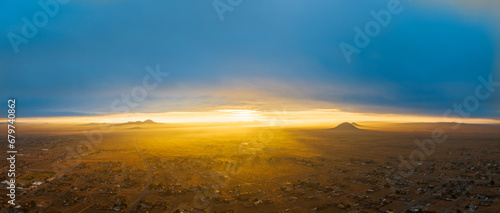 Panoramic View of a Sunrise over the Mojave Desert © FroZone
