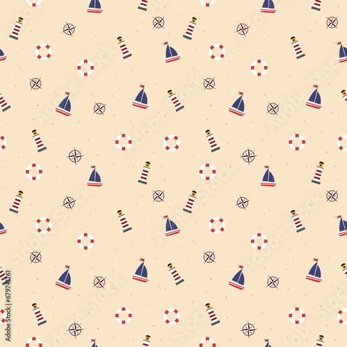 sailing ship seamless pattern wallpaper background illustration vector