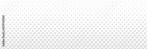 Blended  doodle black heart line on white for pattern and background, halftone effect.