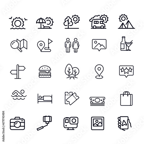 Travel & Vacation Line Icons vector design