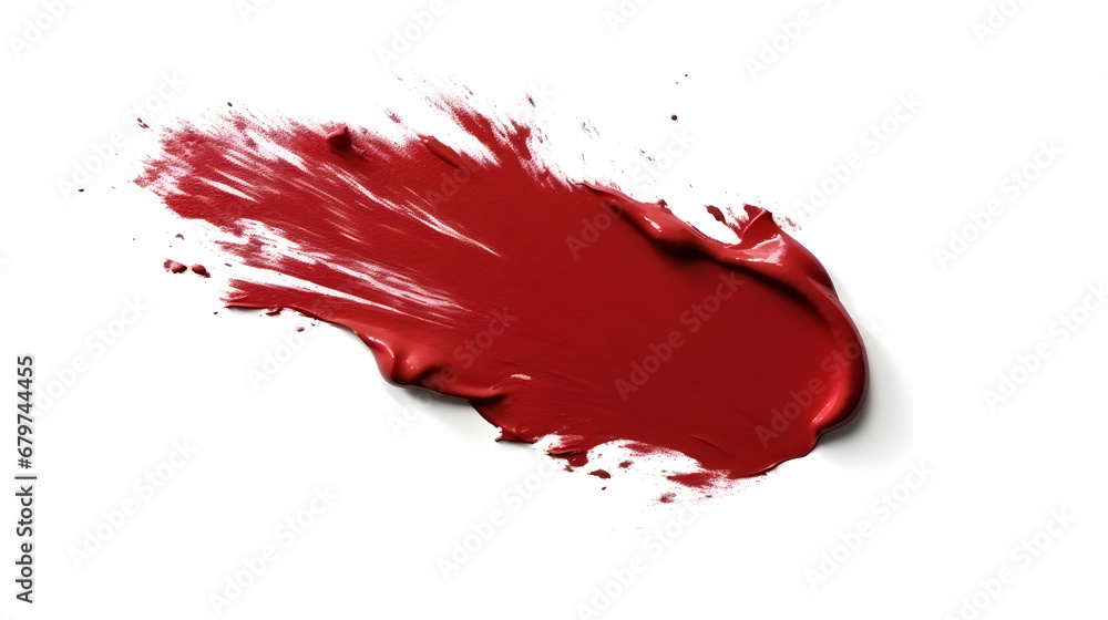 Lipstick smear smudge swatch isolated on white background 