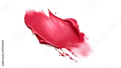 Lipstick smear smudge swatch isolated on white background 