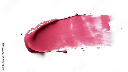 pink lipstick smear, acryl gel, glossy pink nail polish, cosmetics beauty product texture, liquid blush, lipstick, lipgloss swatches, isolated on white