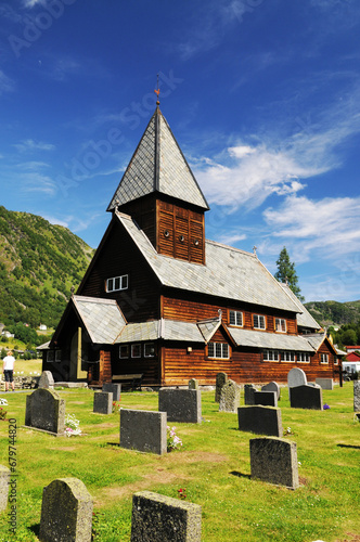 Røldal stave church in Norway photo