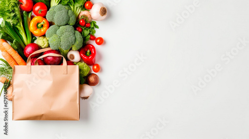 Package with vegetables isolate on a white background. Generative AI,