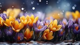 Crocus Snow Spring Yellow Flower, HD, Background Wallpaper, Desktop Wallpaper