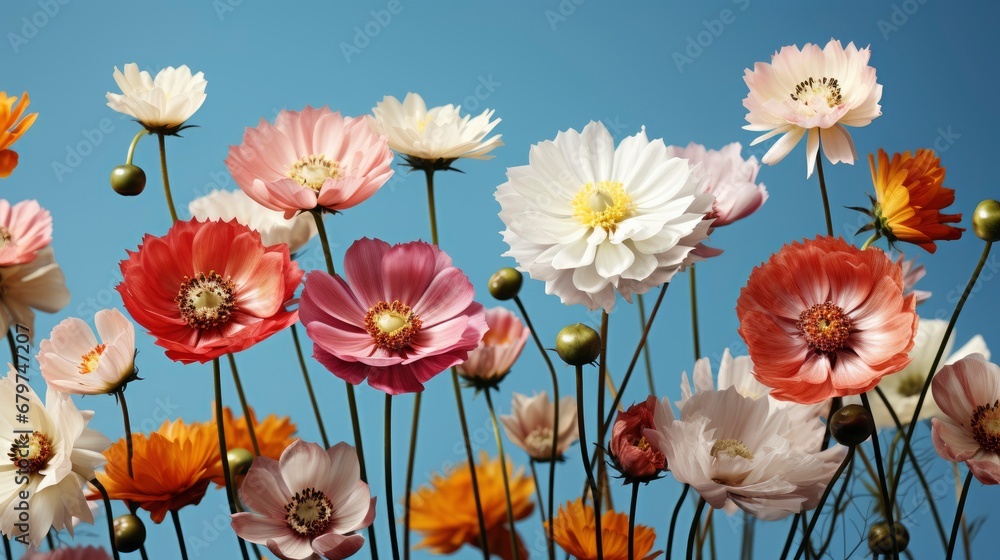 Fototapeta premium Elegant Multicolor Rural Fields Flowers Over, HD, Background Wallpaper, Desktop Wallpaper