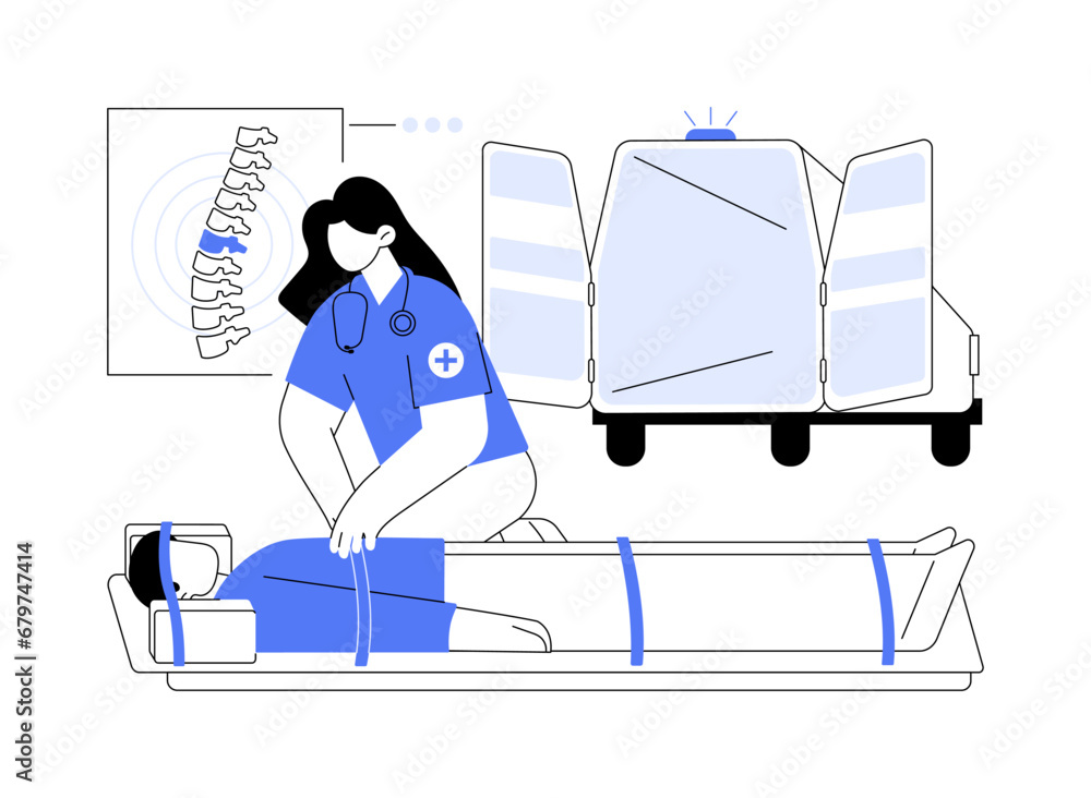 Εκτύπωση καμβά Immobilization abstract concept vector illustration.