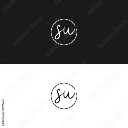 SW logo. S E design. White SW letter. SW, S E letter logo design. Initial letter SW linked circle uppercase monogram logo. S E letter logo vector design.