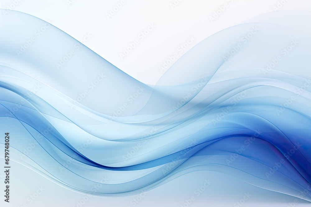 Fototapeta premium Soft blue waves flowing in a smooth gradient.