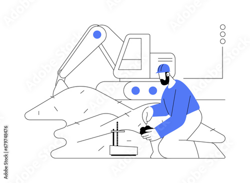Construction site soil testing abstract concept vector illustration.