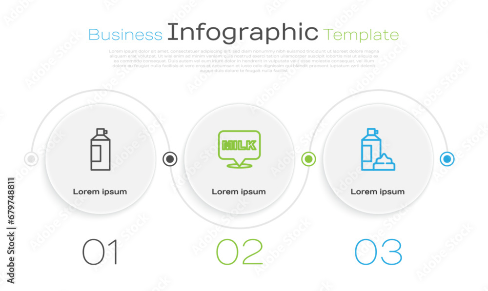 Set line Whipped cream in bottle, Lettering milk and . Business infographic template. Vector Set line Whipped cream in bottle, Lettering milk and . Business infographic template. Vector