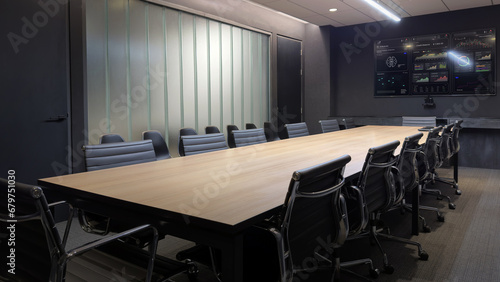 Modern business conference room meeting room dark tone.