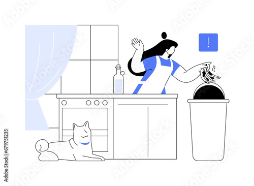 Domestic overconsumption abstract concept vector illustration.