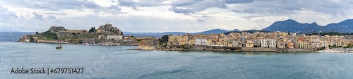 Panoramic view of the old town of Corfu (Korkyra) city, Corfu (Kérkyra) island, Ionian Sea, northwestern Greece, near the border with Albania