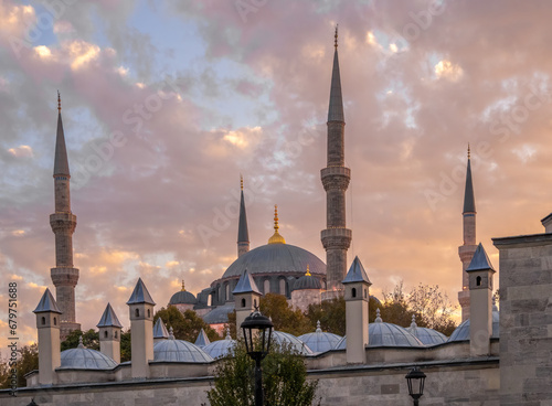 Süleymaniye Mosque during sunset, Istanbul, Turkey (Türkiye) photo