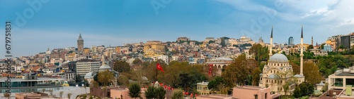Panoramic view of Galata (modern Karaköy), Istanbul, Turkey photo