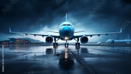 A Majestic Jetliner Resting on an Expansive Airport Tarmac