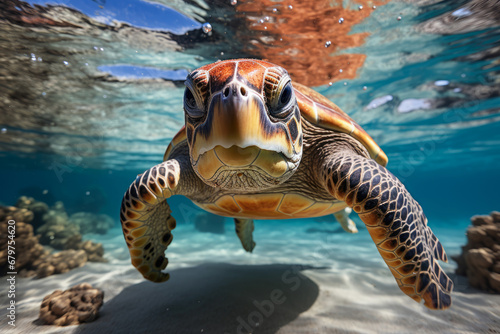 Endangered Hawaiian Green Sea Turtle.